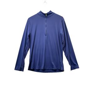 Cabana Life Sport 1/4 Zip Preformance Long Sleeve Pullover Navy Blue Size XL